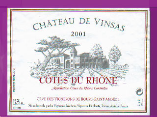 Côtes du Rhône, Château de Vinsas 2005 75Cl