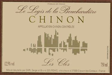 Chinon, Le Logis de la Bouchardière, Les Clos 2002 Méd. Or 75Cl
