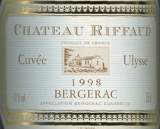 Bergerac, Château Riffaud Cuvée Ulysse 1998 75Cl