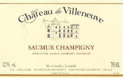 Saumur Champigny, Château de Villeneuve 2004 75Cl